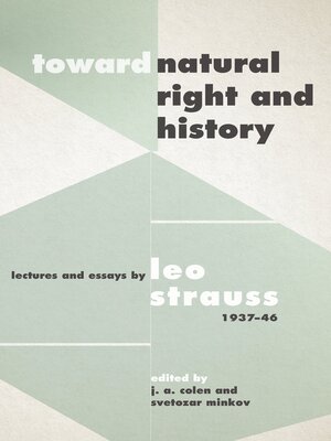 cover image of Toward "Natural Right and History"